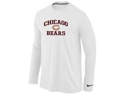 NEW Chicago Bears Heart & Soul Long Sleeve T-Shirt White NEW Chicago Bears Heart & Soul Long Sleeve T-Shirt White