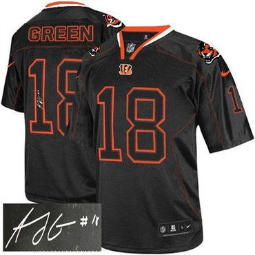 NEW Cincinnati Bengals #18 A.J. Green Lights Out Black Jerseys(Signed Elite) NEW Cincinnati Bengals #18 A.J. Green Lights Out Black Jerseys(Signed Elite)