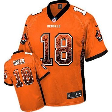 NEW Cincinnati Bengals #18 A.J. Green Orange Alternate Stitched NFL Elite Drift Fashion Jerseys