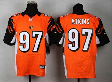 NEW Cincinnati Bengals #97 Atkins Orange Elite Jersey