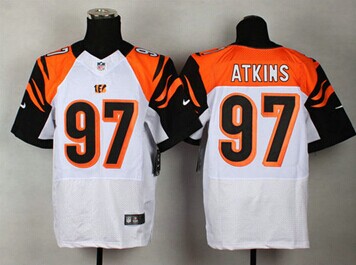 NEW Cincinnati Bengals #97 Atkins White Elite Jersey
