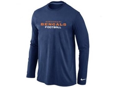 NEW Cincinnati Bengals Authentic font Long Sleeve T-Shirt D.Blue NEW Cincinnati Bengals Authentic font Long Sleeve T-Shirt D.Blue