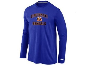 NEW Cincinnati Bengals Heart & Soul Long Sleeve T-Shirt Blue NEW Cincinnati Bengals Heart & Soul Long Sleeve T-Shirt Blue