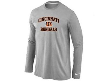 NEW Cincinnati Bengals Heart & Soul Long Sleeve T-Shirt Grey NEW Cincinnati Bengals Heart & Soul Long Sleeve T-Shirt Grey