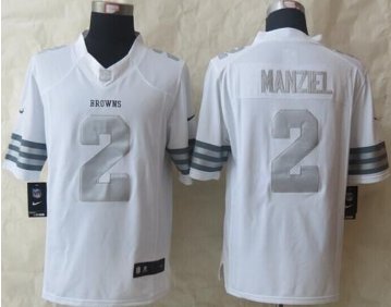 NEW Cleveland Browns #2 Johnny Manziel White NFL Limited Platinum Jersey NEW Cleveland Browns #2 Johnny Manziel White NFL Limited Platinum Jersey