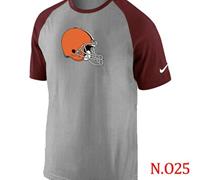 NEW Cleveland Browns Ash Tri Big Play Raglan NFL T-Shirt Grey Red NEW Cleveland Browns Ash Tri Big Play Raglan NFL T-Shirt Grey Red