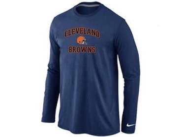 NEW Cleveland Browns Heart & Soul Long Sleeve T-Shirt D.Blue NEW Cleveland Browns Heart & Soul Long Sleeve T-Shirt D.Blue