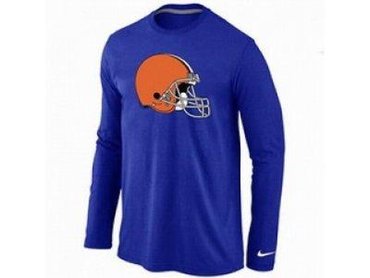 NEW Cleveland Browns Logo Long Sleeve T-Shirt BLUE