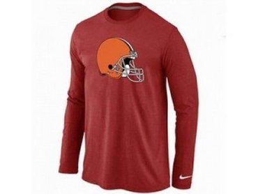 NEW Cleveland Browns Logo Long Sleeve T-Shirt RED