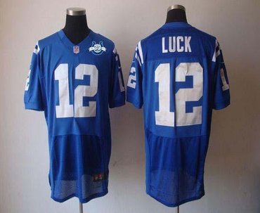 NEW Colts #12 Andrew Luck Royal Blue Team Color With 30TH Seasons Patch Men's Stitched NFL Elite Jersey NEW Colts #12 Andrew Luck Royal Blue Team Color With 30TH Seasons Patch Men's Stitched NFL Elite Jersey