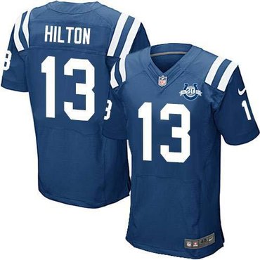 NEW Colts #13 T.Y. Hilton Royal Blue Team Color With 30TH Seasons Patch Men's Stitched NFL Elite Jersey NEW Colts #13 T.Y. Hilton Royal Blue Team Color With 30TH Seasons Patch Men's Stitched NFL Elite Jersey