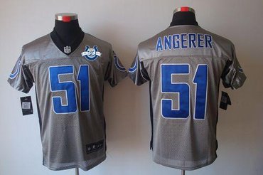 NEW Colts #51 Pat Angerer Grey Shadow With 30TH Seasons Patch Men's Stitched NFL Elite Jersey NEW Colts #51 Pat Angerer Grey Shadow With 30TH Seasons Patch Men's Stitched NFL Elite Jersey