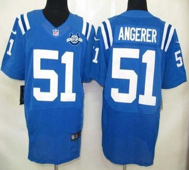 NEW Colts #51 Pat Angerer Royal Blue Team Color With 30TH Seasons Patch Men's Stitched NFL Elite Jersey NEW Colts #51 Pat Angerer Royal Blue Team Color With 30TH Seasons Patch Men's Stitched NFL Elite Jersey