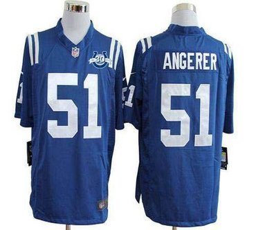 NEW Colts #51 Pat Angerer Royal Blue Team Color With 30TH Seasons Patch Men's Stitched NFL Game Jersey NEW Colts #51 Pat Angerer Royal Blue Team Color With 30TH Seasons Patch Men's Stitched NFL Game Jersey