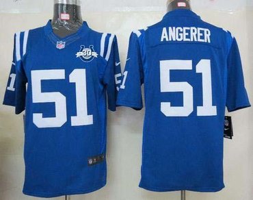 NEW Colts #51 Pat Angerer Royal Blue Team Color With 30TH Seasons Patch Men's Stitched NFL Limited Jersey NEW Colts #51 Pat Angerer Royal Blue Team Color With 30TH Seasons Patch Men's Stitched NFL Limited Jersey