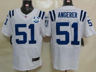 NEW Colts #51 Pat Angerer White With 30TH Seasons Patch Men's Stitched NFL Elite Jersey NEW Colts #51 Pat Angerer White With 30TH Seasons Patch Men's Stitched NFL Elite Jersey