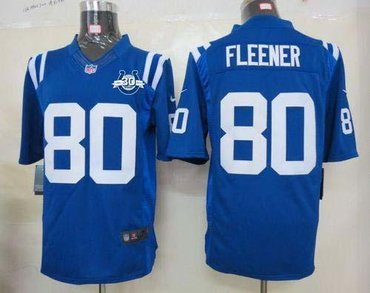NEW Colts #80 Coby Fleener Royal Blue Team Color With 30TH Seasons Patch Men's Stitched NFL Limited Jersey NEW Colts #80 Coby Fleener Royal Blue Team Color With 30TH Seasons Patch Men's Stitched NFL Limited Jersey