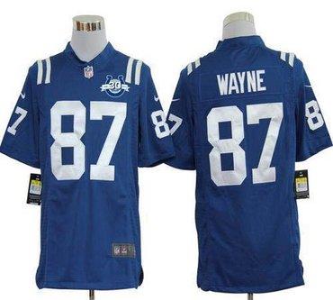 NEW Colts #87 Reggie Wayne Royal Blue Team Color With 30TH Seasons Patch Men's Stitched NFL Game Jersey NEW Colts #87 Reggie Wayne Royal Blue Team Color With 30TH Seasons Patch Men's Stitched NFL Game Jersey