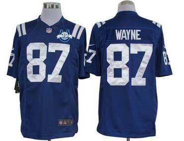 NEW Colts #87 Reggie Wayne Royal Blue Team Color With 30TH Seasons Patch Men's Stitched NFL Limited Jersey NEW Colts #87 Reggie Wayne Royal Blue Team Color With 30TH Seasons Patch Men's Stitched NFL Limited Jersey
