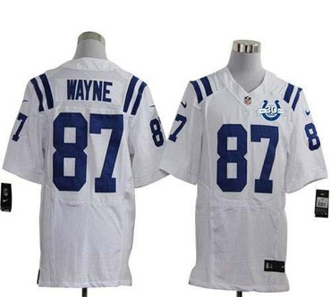 NEW Colts #87 Reggie Wayne White With 30TH Seasons Patch Men's Stitched NFL Elite Jersey NEW Colts #87 Reggie Wayne White With 30TH Seasons Patch Men's Stitched NFL Elite Jersey