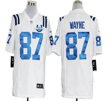 NEW Colts #87 Reggie Wayne White With 30TH Seasons Patch Men's Stitched NFL Game Jersey NEW Colts #87 Reggie Wayne White With 30TH Seasons Patch Men's Stitched NFL Game Jersey