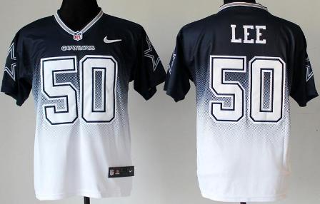 NEW Cowboys #50 Lee Navy Blue White Women's Stitched NFL Elite Fadeaway Fashion Jersey