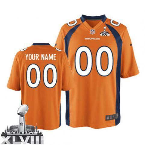 NEW DENVER BRONCOS SUPER BOWL XLVIII MEN'S LIMITED NFL HOME Customized ORANGE JERSEY