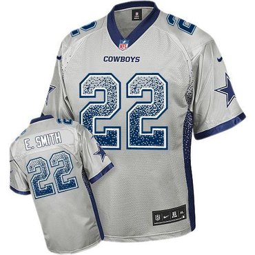 NEW Dallas Cowboys #22 Emmitt Smith Grey Stitched NFL Elite Drift Fashion Jersey NEW Dallas Cowboys #22 Emmitt Smith Grey Stitched NFL Elite Drift Fashion Jersey