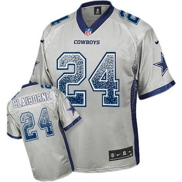NEW Dallas Cowboys #24 Morris Claiborne Grey Stitched NFL Elite Drift Fashion Jersey NEW Dallas Cowboys #24 Morris Claiborne Grey Stitched NFL Elite Drift Fashion Jersey