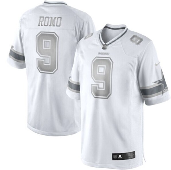 NEW Dallas Cowboys #9 Tony Romo White Platinum Jersey NEW Dallas Cowboys #9 Tony Romo White Platinum Jersey