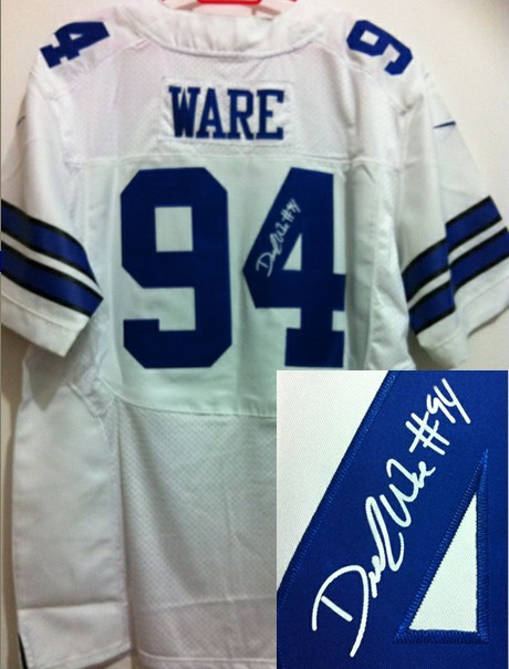 NEW Dallas Cowboys #94 DeMarcus Ware white jerseys(Elite signature) NEW Dallas Cowboys #94 DeMarcus Ware white jerseys(Elite signature)