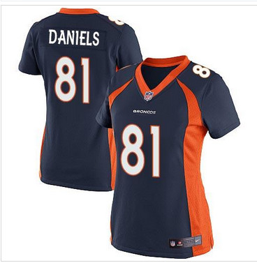 NEW Denver Broncos #81 Owen Daniels Blue Alternate Women's Stitched NFL New jersey