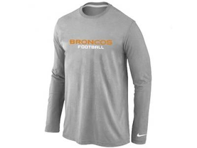 NEW Denver Broncos Authentic font Long Sleeve T-Shirt Grey NEW Denver Broncos Authentic font Long Sleeve T-Shirt Grey