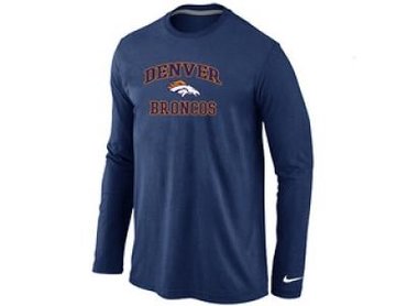 NEW Denver Broncos Heart & Soul Long Sleeve T-Shirt D.Blue