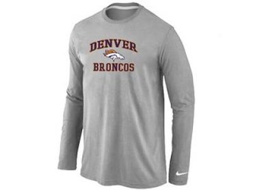 NEW Denver Broncos Heart & Soul Long Sleeve T-Shirt Grey