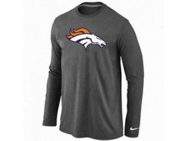 NEW Denver Broncos Logo Long Sleeve T-Shirt D.Grey