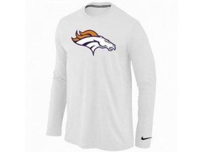 NEW Denver Broncos Logo Long Sleeve T-Shirt WHITE