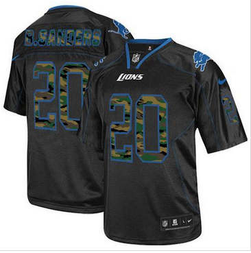 NEW Detroit Lions #20 Barry Sanders Black NFL Elite Camo Fashion Jersey NEW Detroit Lions #20 Barry Sanders Black NFL Elite Camo Fashion Jersey