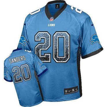 NEW Detroit Lions #20 Barry Sanders Blue Stitched NFL Elite Drift Fashion Jerseys NEW Detroit Lions #20 Barry Sanders Blue Stitched NFL Elite Drift Fashion Jerseys