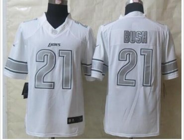 NEW Detroit Lions #21 Reggie Bush White NFL Limited Platinum Jersey NEW Detroit Lions #21 Reggie Bush White NFL Limited Platinum Jersey