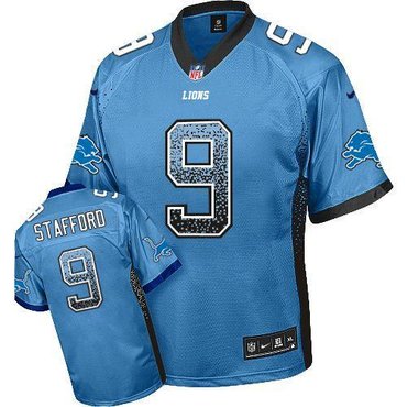 NEW Detroit Lions #9 Matthew Stafford Blue Stitched NFL Elite Drift Fashion Jerseys NEW Detroit Lions #9 Matthew Stafford Blue Stitched NFL Elite Drift Fashion Jerseys