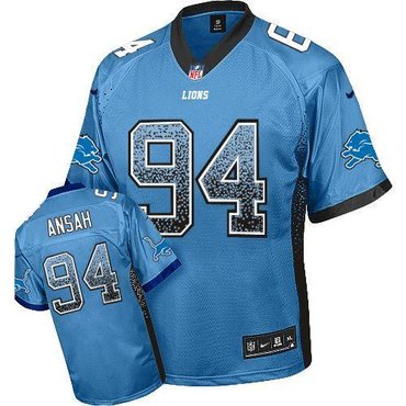 NEW Detroit Lions #94 Ziggy Ansah Blue Stitched NFL Elite Drift Fashion Jerseys NEW Detroit Lions #94 Ziggy Ansah Blue Stitched NFL Elite Drift Fashion Jerseys