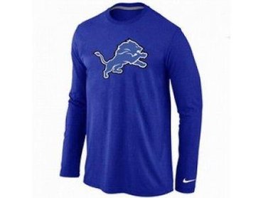 NEW Detroit Lions Logo Long Sleeve T-Shirt BLUE
