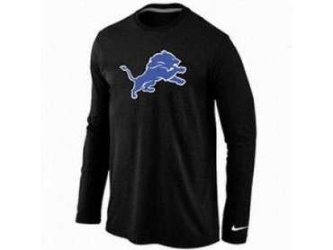 NEW Detroit Lions Logo Long Sleeve T-Shirt black