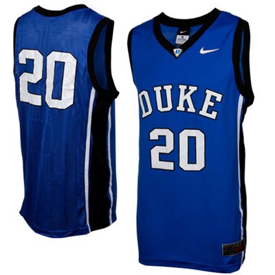 NEW Duke Blue Devils #20 Replica Aerographic Basketball Jersey - Duke Blue NEW Duke Blue Devils #20 Replica Aerographic Basketball Jersey - Duke Blue