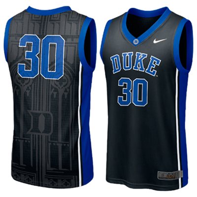 NEW Duke Blue Devils #30 Elite Aerographic Replica Basketball Jersey - Black NEW Duke Blue Devils #30 Elite Aerographic Replica Basketball Jersey - Black