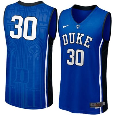 NEW Duke Blue Devils #30 Men's Swingman Aerographic Elite Basketball Jersey - Duke Blue NEW Duke Blue Devils #30 Men's Swingman Aerographic Elite Basketball Jersey - Duke Blue