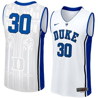 NEW Duke Blue Devils #30 Men's Swingman Aerographic Elite Basketball Jersey - White NEW Duke Blue Devils #30 Men's Swingman Aerographic Elite Basketball Jersey - White