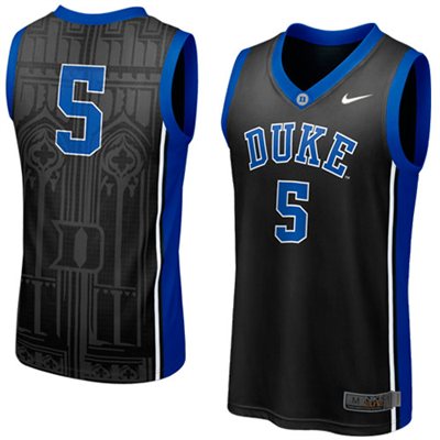NEW Duke Blue Devils #5 Elite Aerographic Replica Basketball Jersey - Black NEW Duke Blue Devils #5 Elite Aerographic Replica Basketball Jersey - Black