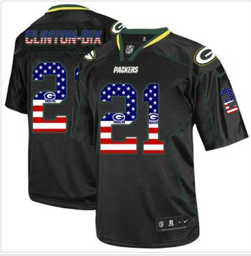 NEW Green Bay Packers #21 Ha Ha Clinton-Dix Black NFL Elite USA Flag Fashion Jersey NEW Green Bay Packers #21 Ha Ha Clinton-Dix Black NFL Elite USA Flag Fashion Jersey